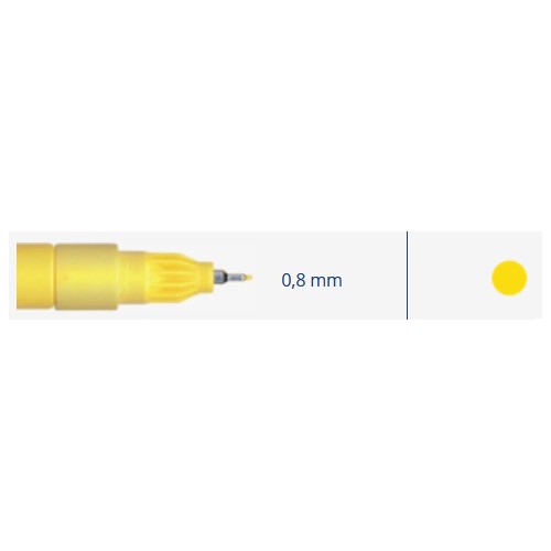 Marker, industrial, extra fine 0.8mm, 3ml, 1pc -  Geltona 