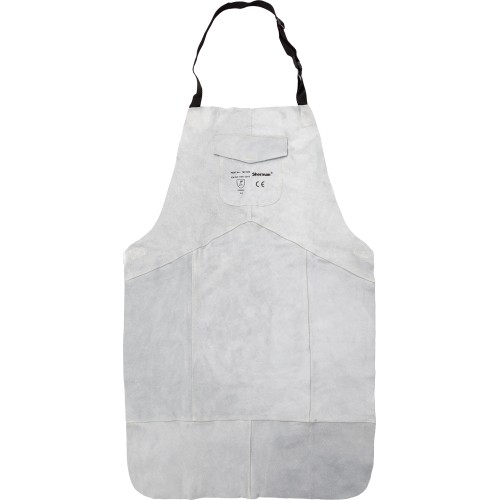Welding apron, white, leather