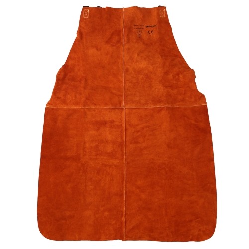 Welding apron, leather, orange