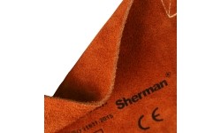 Welding apron, leather, orange