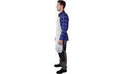 Welding apron, white, leather