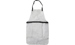 Welding apron, white, leather