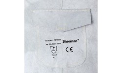 Welding apron, white, leather