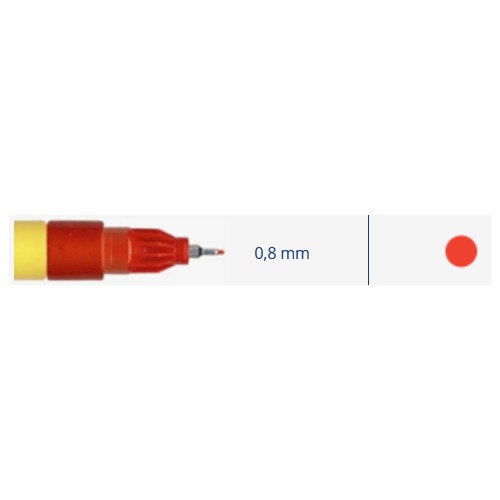 Marker, industrial, extra fine 0.8mm, 3ml, 1pc -  Raudona 