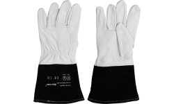 TIG welding gloves, leather, black-white