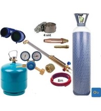 Gas cutting kit (torch, reducer, oxygen 10L, propane-butane cylinders, accessories)