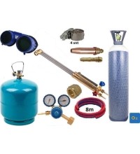 Gas cutting kit (torch, reducer, oxygen 5L, propane-butane cylinders, accessories)