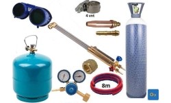 Gas cutting kit (torch, reducer, oxygen 5L, propane-butane cylinders, accessories)