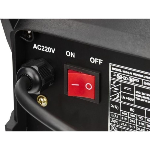 Inverterinis suvirinimo aparatas KD 220 TIG LIFT / MMA / MIG flux (suvirinimui be dujų)