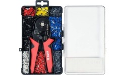 Ratchet crimping pliers with isolated connector set