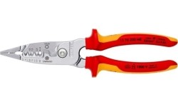 Replės elektros instaliacijos darbams daugiafunkcinės VDE 200mm KNIPEX