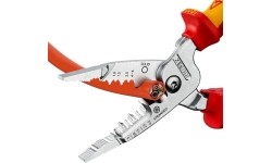 Replės elektros instaliacijos darbams daugiafunkcinės VDE 200mm KNIPEX