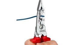 Replės elektros instaliacijos darbams daugiafunkcinės VDE 200mm KNIPEX