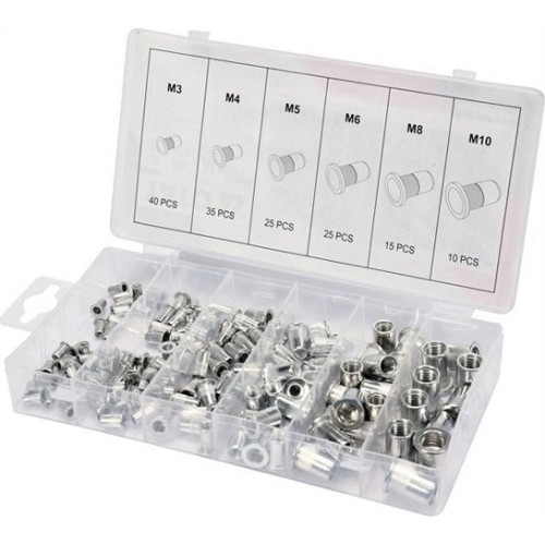 Aluminium nut rivets M3-M10, 150pcs