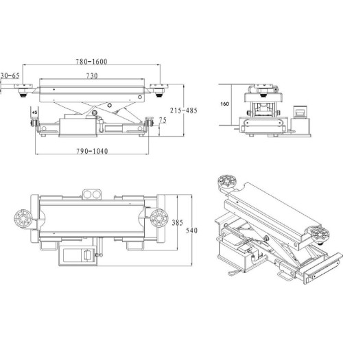 The second lifting trolley (pneumatic) 3t