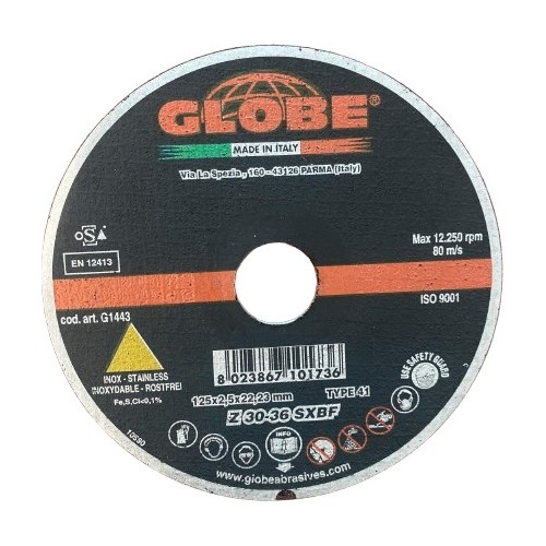 Pjovimo diskas Globe 125x22.2 INOX, nerūd. plienui - 1.6mm