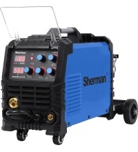 Inverter welder DUALMIG 210 S4 with wheels and cylinder shelf