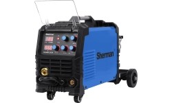 Inverter welder DUALMIG 210 S4 with wheels and cylinder shelf
