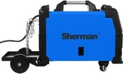 Inverter welder DUALMIG 210 S4 with wheels and cylinder shelf