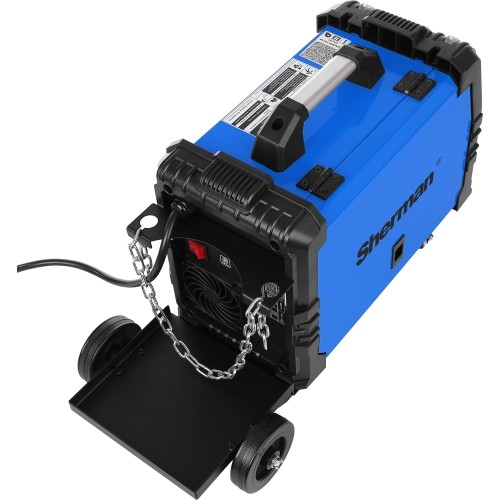 Inverter welder DUALMIG 210 S4 with wheels and cylinder shelf