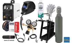 PRODUCT PACK Inverter welding machine FORBY® MIG 210FX + CO2 cylinder 8l with accessories