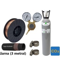 MIG/MAG suvirinimo priedų kompl.: užpildytas 10 l CO2 balionas, reduktorius Ar/Co2, dujų žarna, volframiniai elektrodai, są