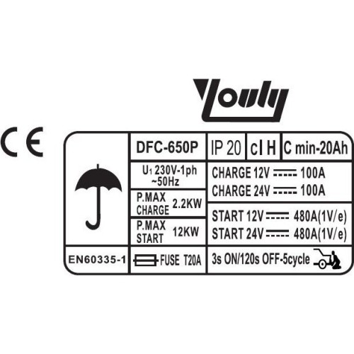 Battery charger and starter 12/24V 480A 1000Ah