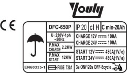 Battery charger and starter 12/24V 480A 1000Ah