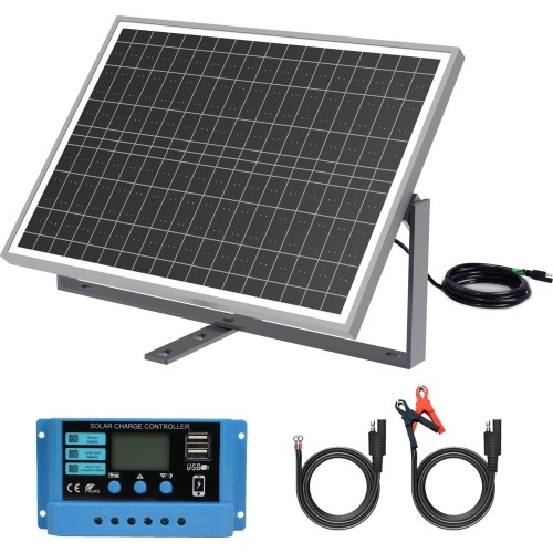 Saulės panelė 25W, 12V su priedais