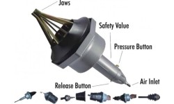 Air powered CV joint boot installation tool