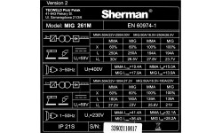 Inverter welder Sherman MIG 261M/4R