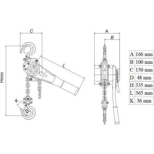 Double lever block 1.5t