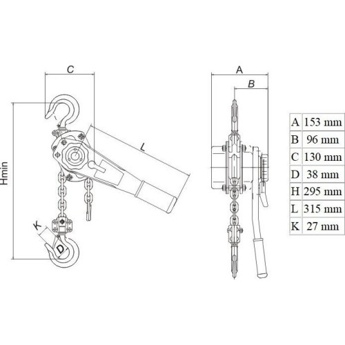 Double lever block 1.0t