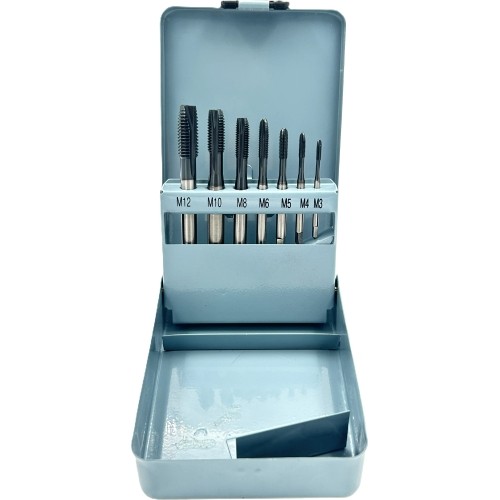 Taps set M3-M12 with TiAlN coat 7pcs, HSS M35 HSS4341