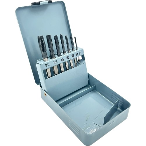 Taps set M3-M12 with TiAlN coat 7pcs, HSS M35 HSS4341