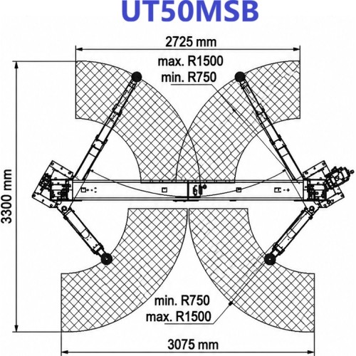 Hidraulinis keltuvas su mech. saugumo fiksatoriais 5t (vienpusis fiksavimas/asimetrinis) 380V