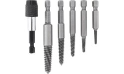 Užlūžusių varžtų išsukėjų rinkininys 1/4" HEX 6vnt. (smulkus sriegis)