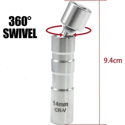 3/8" Dr. Universal spark plug socket 12pt - 14mm (12-kampė)
