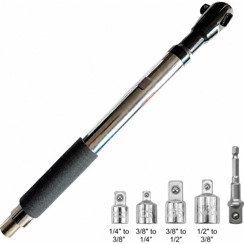 Ofsetinis prailginamasis veržliaraktis 3/8" su adapteriais