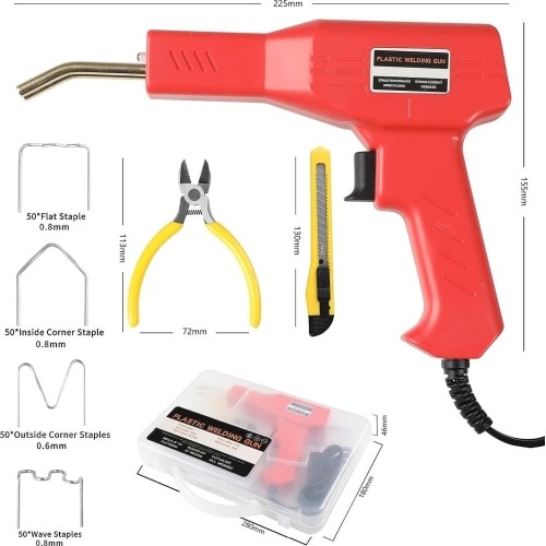 Plastic welder gun 50W with hot staples (200pcs) set