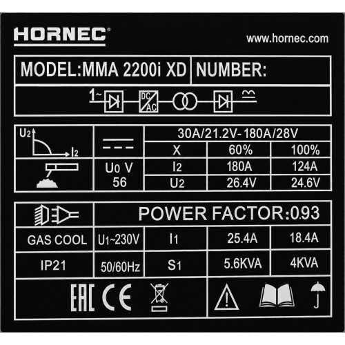 Suvirinimo aparatas HORNEC® smart MMA 2200i XD