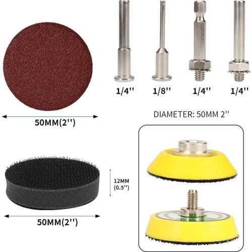 Sanding and brushing with shank set 240pcs
