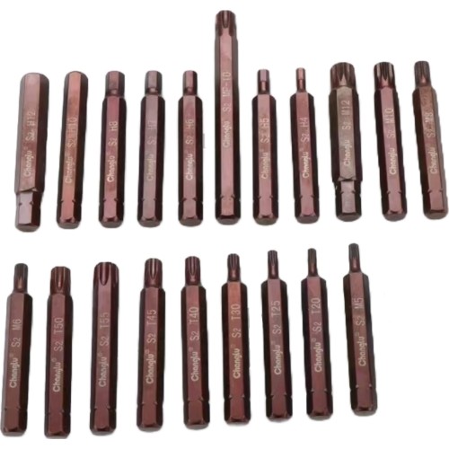 3/8" Dr. 30L TORX/SPLINE/IMBUS bits 5pcs - H10