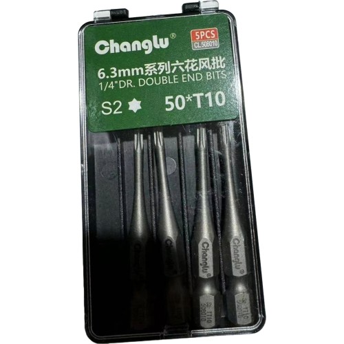 1/4" (6.3mm) Dr TORX impact bit, 5pcs. - T6 x 50mm