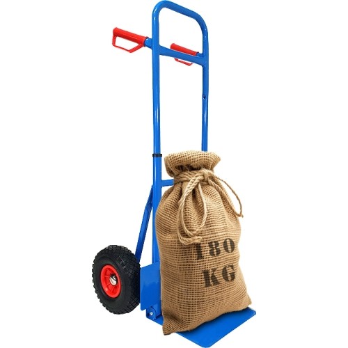 Folding transport trolley with a platform and a handy handle