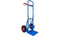 Folding transport trolley with a platform and a handy handle