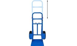 Folding transport trolley with a platform and a handy handle