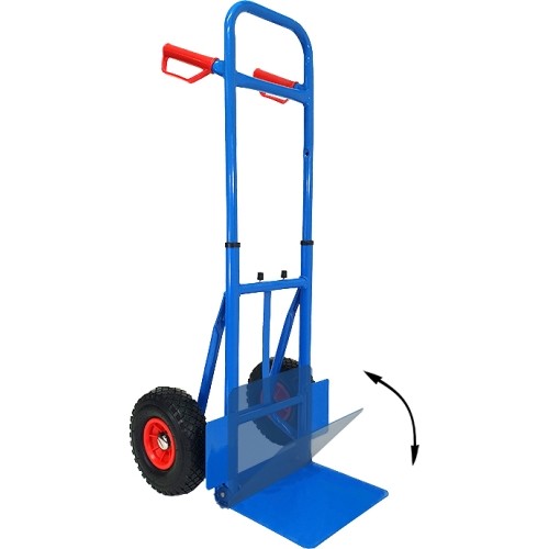 Folding transport trolley with a platform and a handy handle