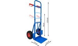 Folding transport trolley with a platform and a handy handle