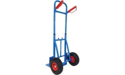 Folding transport trolley with a platform and a handy handle
